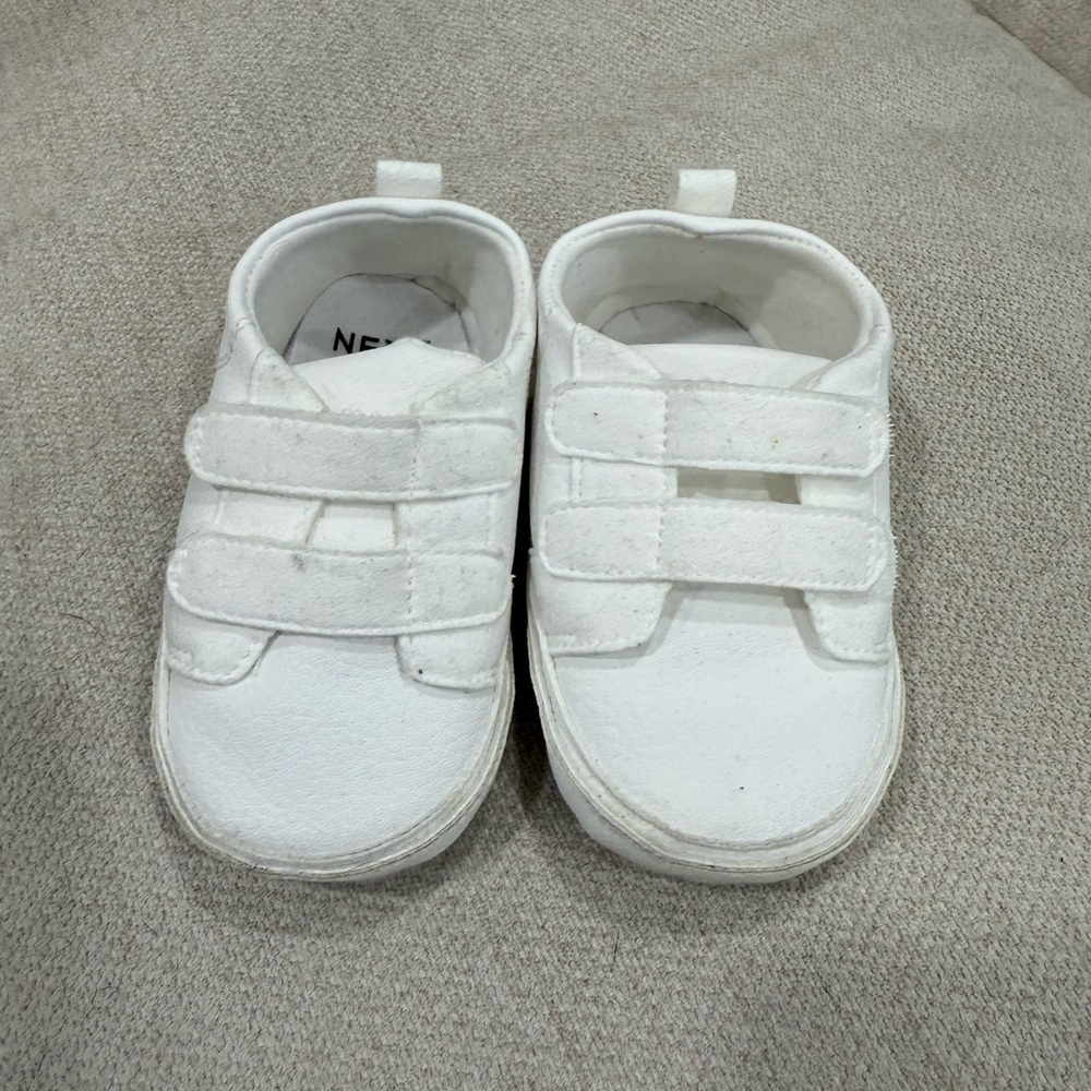 Kids White Velcro Sneakers